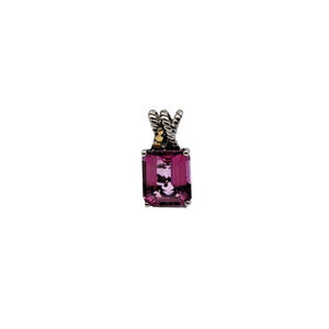 H0 100% Authentic EFFY Pink Topaz Pendant Sterling Silver 925 & 18k Gold